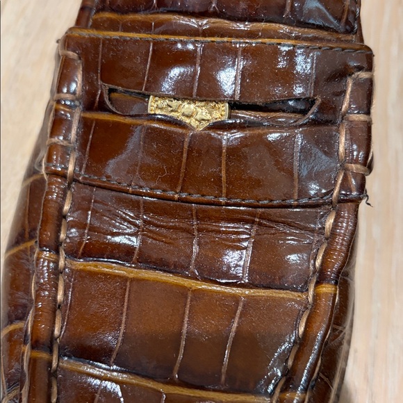 EUC Freda Salvador Elba Penny Loafer in Hickory Embossed Croc w/ Hardware Sz 11 - Picture 7 of 11